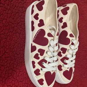kate spade Women's Sneakers with Red Hearts